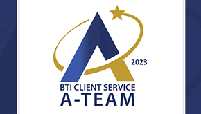 2023 BTI Client Service A-Team logo